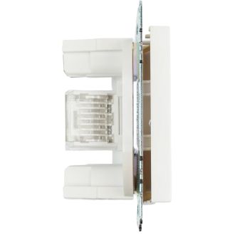 Розетка компьютерная 1-местная RJ-45 (механизм), STEKKER GLS00-7107-01, серия Катрин, белый, 39305