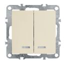 Выключатель 2-клавишный с индикатором (механизм), STEKKER, PSW10-9102-02, 250В, 10А, серия Эрна, слоновая кость, 39321 Выключатель 2-клавишный с индикатором (механизм), STEKKER, PSW10-9102-02, 250В, 10А, серия Эрна, слоновая кость, 39321