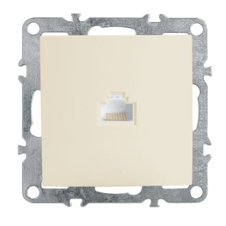 Розетка компьютерная 1-местная RJ-45 (механизм), STEKKER, PST00-9107-02, серия Эрна, слоновая кость, 39325