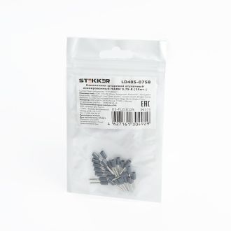 Наконечник штыревой втулочный изолированный НШВИ 0,75-8, LD405-0758 (DIY упаковка 25 шт), STEKKER, 39375