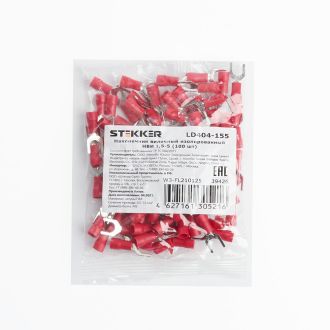 Наконечник вилочный изолированный НВИ 1,5-5, LD404-155 (упаковка 100 шт), STEKKER, 39426
