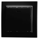 Выключатель 1-клавишный c индикатором STEKKER, PSW10-9001-03, 250V, 10А, серия Эрна, черный, 39470