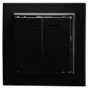 Выключатель 2-клавишный c индикатором STEKKER, PSW10-9002-03, 250V, 10А, серия Эрна, черный, 39471
