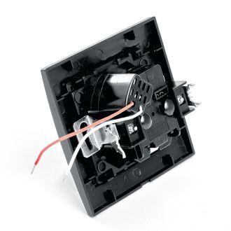 Розетка 1-местная c/з и с USB STEKKER, PST16-9011-03, 250В, 16А, с защитной шторкой, серия Эрна, черный, 39480