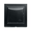 Розетка 1-местная c/з с крышкой STEKKER, PST16-9012-03, 250В, 16А, с защитной шторкой, серия Эрна, черный, 39481