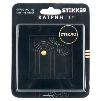 Рамка 1-местная, стекло, STEKKER GFR00-7001-05, серия Катрин, черный, 39518