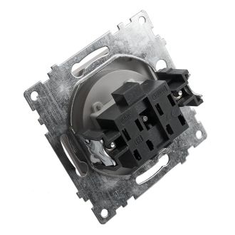 Выключатель 1-клавишный c индикатором (механизм) STEKKER GLS10-7101-03, 250В, 10А, серия Катрин, серебро, 39577