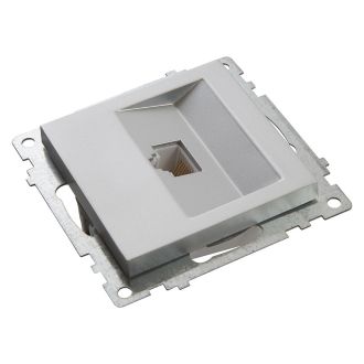 Розетка компьютерная 1-местная RJ-45 (механизм), STEKKER GLS00-7107-03, серия Катрин, серебро, 39585