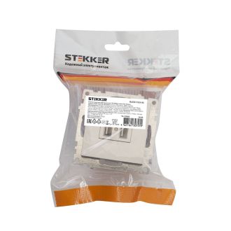 Розетка USB 2-местная (механизм), STEKKER GLS10-7115-03, 250B, 2,1А, серия Катрин, серебро, 39588