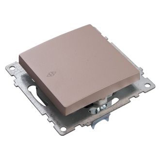 Выключатель 1-клавишный STEKKER GLS10-7103-02, 250В, 10А, серия Катрин, шампань, 39589