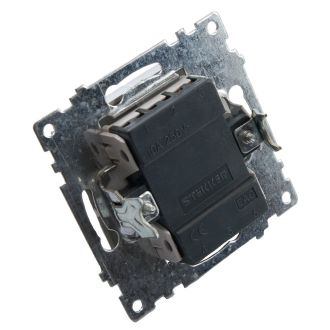 Выключатель 1-клавишный c индикатором (механизм) STEKKER GLS10-7101-02, 250В, 10А, серия Катрин, шампань, 39591
