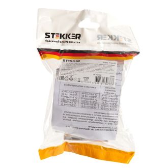 Розетка 2-местная с/з (механизм), STEKKER GLS16-7114-02, 250В, 16А с защитной шторкой, серия Катрин, шампань, 39598