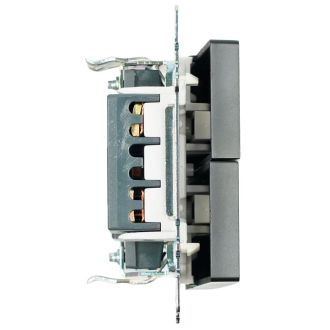 Выключатель 2-клавишный (механизм), STEKKER GLS10-7104-05, 250V, 10А, серия Катрин, черный, 39606