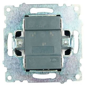Выключатель 2-клавишный c индикатором (механизм), STEKKER GLS10-7102-05, 250В, 10А, серия Катрин, черный, 39607