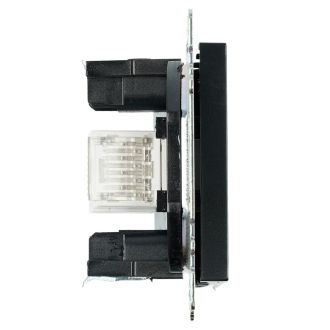 Розетка компьютерная 1-местная RJ-45 (механизм), STEKKER GLS00-7107-05, серия Катрин, черный, 39613