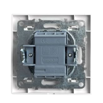 Переключатель 1-клавишный STEKKER PSW10-9005-01, 250В, 10А, серия Эрна, белый, 39617