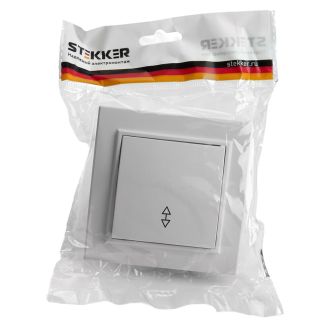 Переключатель 1-клавишный STEKKER PSW10-9005-01, 250В, 10А, серия Эрна, белый, 39617