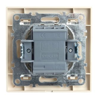 Переключатель 1-клавишный STEKKER PSW10-9005-02, 250В, 10А, серия Эрна, слоновая кость, 39618