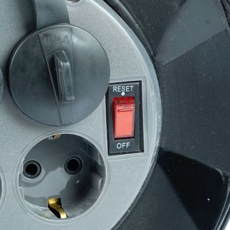 Удлинитель на пластиковой катушке Stekker STD02-41-50 50м, 4 гнезда с/з 3*1, оранжевый, серия Standart (UG), 39709