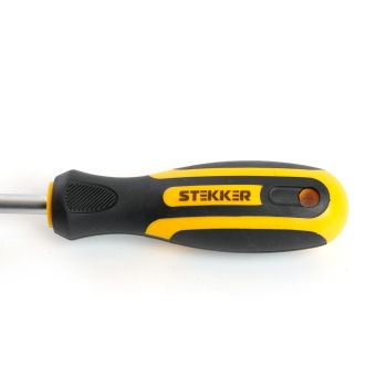 Отвертка шлицевая STEKKER SL 4.0 х 100 мм Cr-V, SDM-SL40-100, 39772