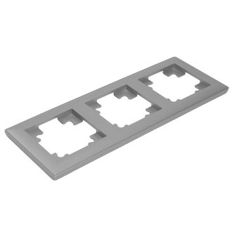 Рамка STEKKER, PFR00-7003-03 3-местная, пластик, серия Катрин, серебро, 39799