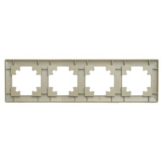 Рамка STEKKER, PFR00-7004-02 4-местная, пластик, серия Катрин, шампань, 39805