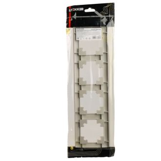 Рамка STEKKER, PFR00-7004-02 4-местная, пластик, серия Катрин, шампань, 39805