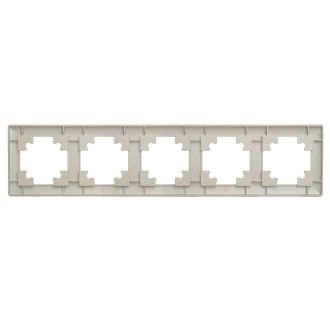 Рамка STEKKER, PFR00-7005-02 5-местная, пластик, серия Катрин, шампань, 39806