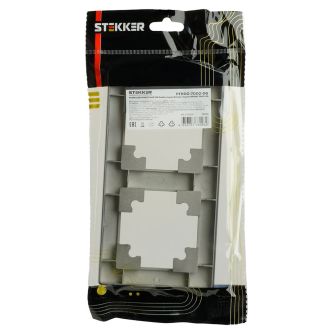Рамка STEKKER, PFR00-7002-06 2-местная, пластик, серия Катрин, графит, 39808
