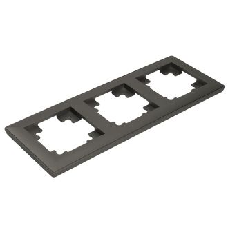 Рамка STEKKER, PFR00-7003-06 3-местная, пластик, серия Катрин, графит, 39809