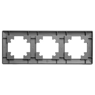 Рамка STEKKER, PFR00-7003-06 3-местная, пластик, серия Катрин, графит, 39809