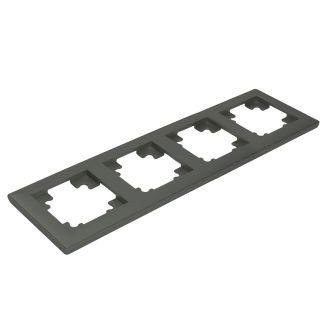 Рамка STEKKER, PFR00-7004-06 4-местная, пластик, серия Катрин, графит, 39810