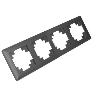 Рамка STEKKER, PFR00-7005-06 5-местная, пластик, серия Катрин, графит, 39811