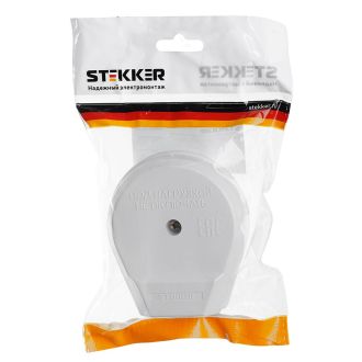 Вилка для плит STEKKER, PPG32-52-20, с/з, 250В, 32А, белый, 39827