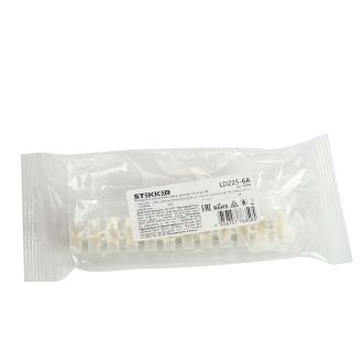 Зажим винтовой изолированный 450В, 6А, 12 пар, полиамид DIY, STEKKER LD225-6A, 39892