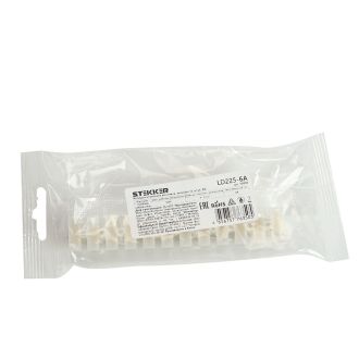 Зажим винтовой изолированный 450В, 6А, 12 пар, полиамид DIY, STEKKER LD225-6A, 39892