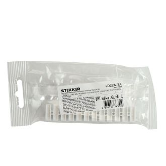 Зажим винтовой изолированный 450В, 3А, 12 пар, полипропилен DIY, STEKKER LD226-3A, 39894