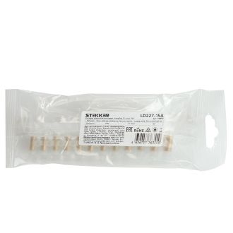 Зажим винтовой изолированный 450В, 15А, 12 пар, полиэтилен DIY, STEKKER LD227-15A, 39897