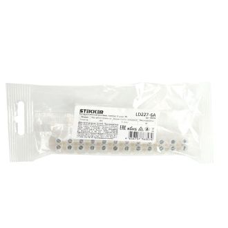 Зажим винтовой изолированный 450В, 6А, 12 пар, полиэтилен DIY, STEKKER LD227-6A, 39899