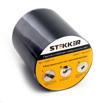 Лента клейкая сверхсильная STEKKER 0,7*100 мм, 1,5 м. черная INTP9-0715-10, 39918