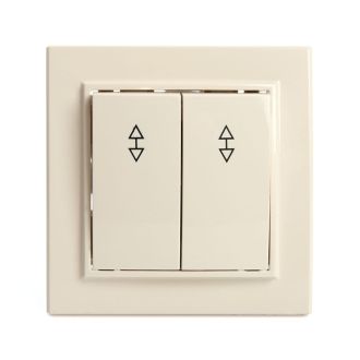 Переключатель 2-клавишный STEKKER PSW10-9008-02, 250В, 10А, серия Эрна, слоновая кость, 39920