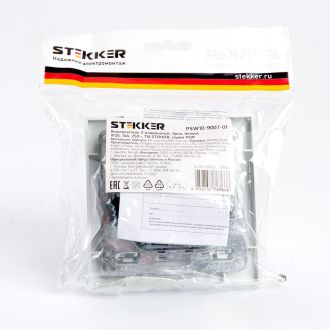 Выключатель 3-клавишный STEKKER PSW10-9007-01, 250В, 10А, серия Эрна, белый, 39922