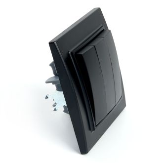 Выключатель 3-клавишный STEKKER PSW10-9007-03, 250В, 10А, серия Эрна, черный, 39924