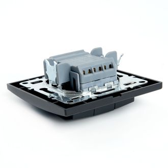 Выключатель 3-клавишный STEKKER PSW10-9007-03, 250В, 10А, серия Эрна, черный, 39924