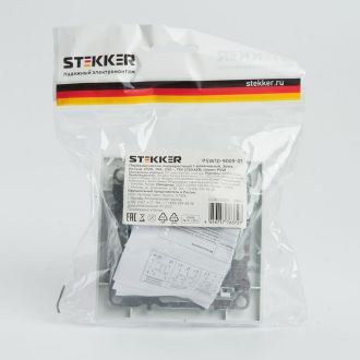 Переключатель перекрестный 1-клавишный STEKKER PSW10-9009-01, 250В, 10А, серия Эрна, белый, 39925