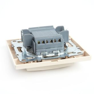 Переключатель перекрестный 1-клавишный STEKKER PSW10-9009-02, 250В, 10А, серия Эрна, слоновая кость, 39926