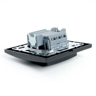 Переключатель перекрестный 1-клавишный STEKKER PSW10-9009-03, 250В, 10А, серия Эрна, черный, 39927