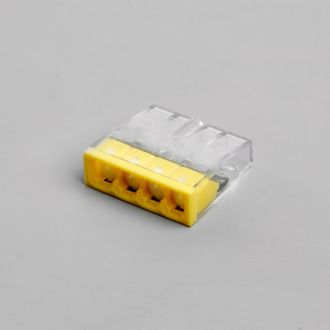 Клемма монтажная 4-проводная с пастой STEKKER для 1-жильного проводника, LD2273-204, 39943 (комплект 100 шт.)