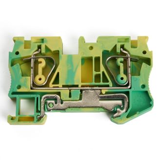 Зажим пружинный, 2-проводной проходной ЗНИ - 2,5 (JXB ST 2,5), желтый, зеленый STEKKER, 39959 (комплект 100 шт.)