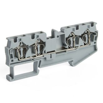Зажим пружинный, 4-проводной проходной ЗНИ - 2,5 (JXB ST 2,5), серый STEKKER, 39965 (комплект 100 шт.)